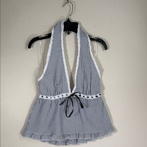 PacSun Navy and White Striped Halter Tank